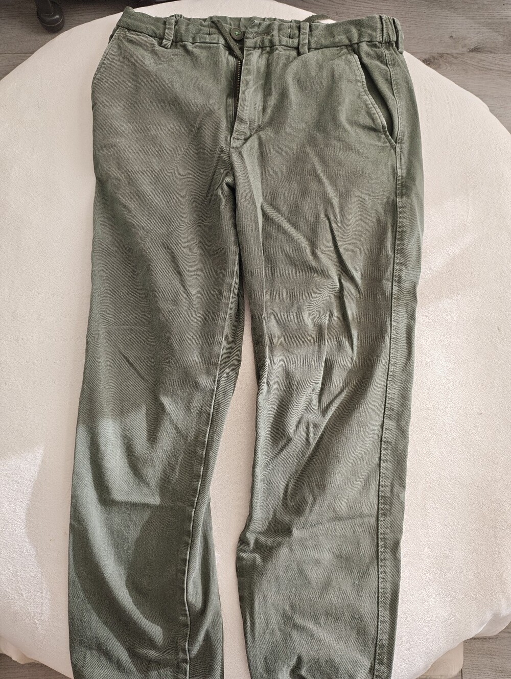 Uniqlo Olive Green Jogger Pants Drawstring Elastic Cuffs | Size S